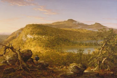 Blick auf die beiden Seen und das Mountain House, Catskill Mountains, 1844